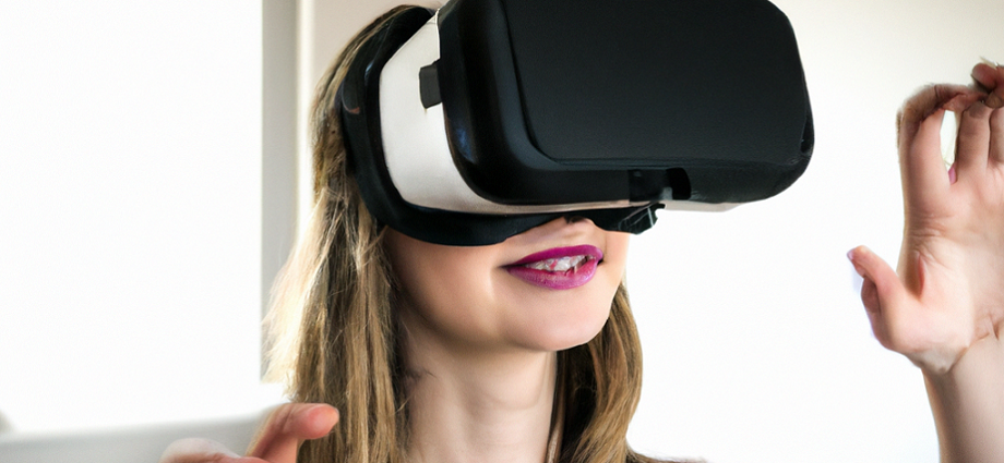 A patient wearing a virtual reality headset during chemotherapy treatment, illustrating the use of VR in oncology for pain management and distraction.