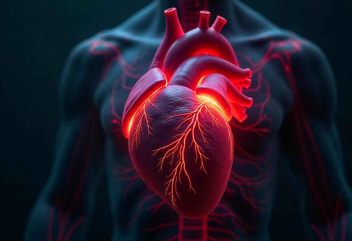 Illustration explaining HFrEF with ICD-10 code classification for heart failure with reduced ejection fraction.